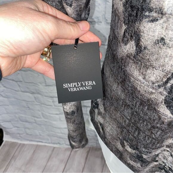 Simply Vera wang mock turtleneck Longsleeve floral print blouse sz XS - Picture 7 of 11